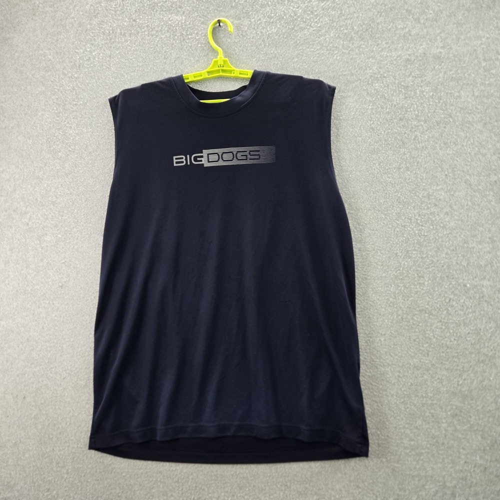 Big Dogs Men Tank Top XL Black Logo Sleeveless